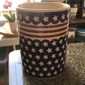 Polish pottery utensil holder stars & stripes